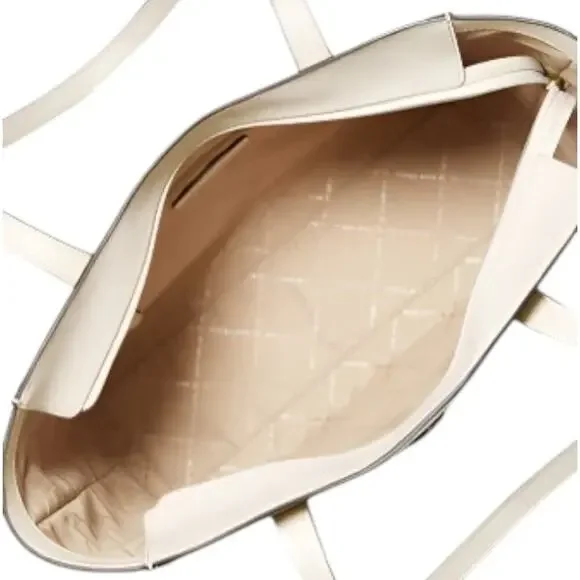MICHAEL KORS Light Cream Coated Canvas Leida Large Tote Bag/PurseNEW/NWT!!